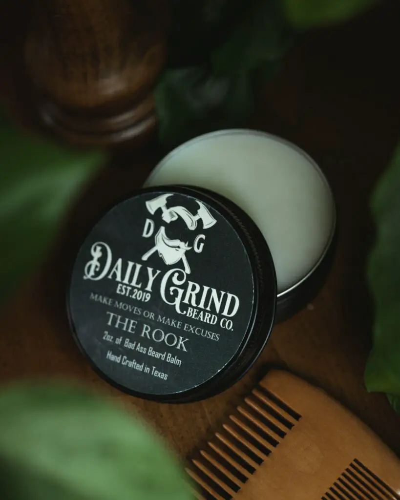 Can of beard wax to help stop a beard from forking. 
